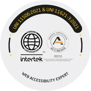 Badge certificazione Web Accessibility Expert UNI 11621-3