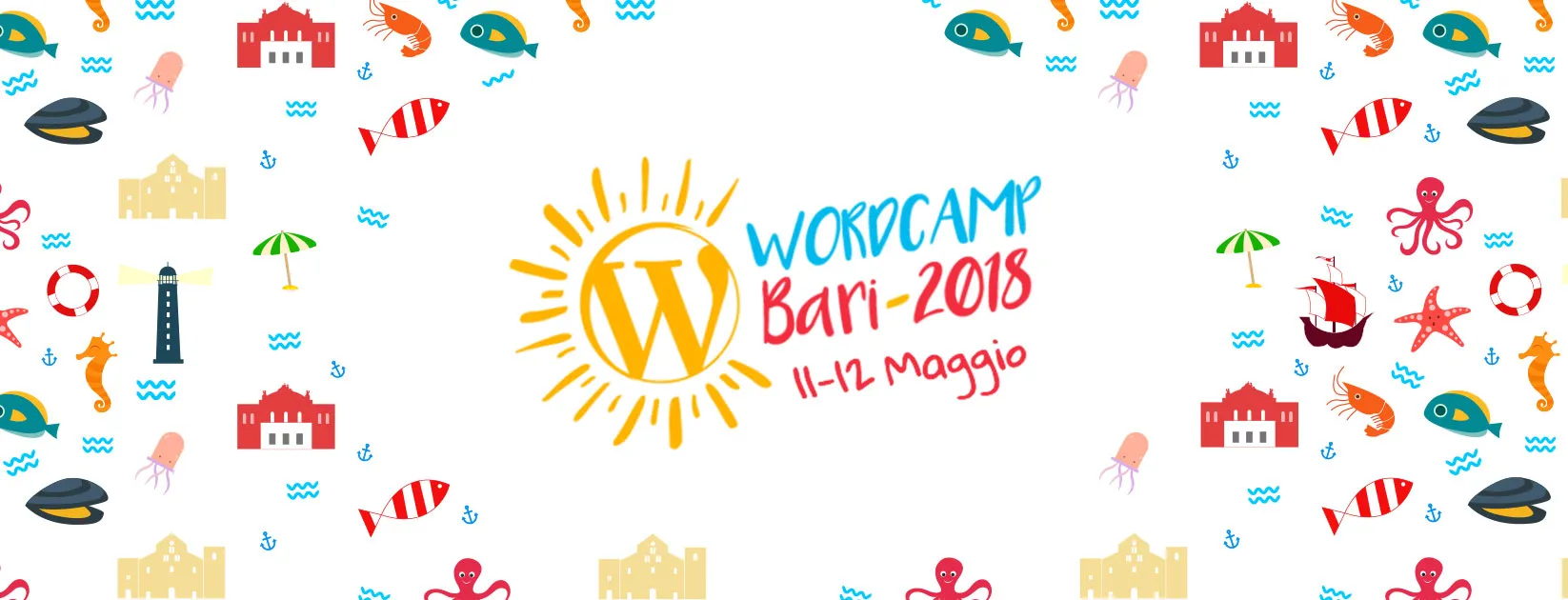 Il banner del WordCamp Bari 2018